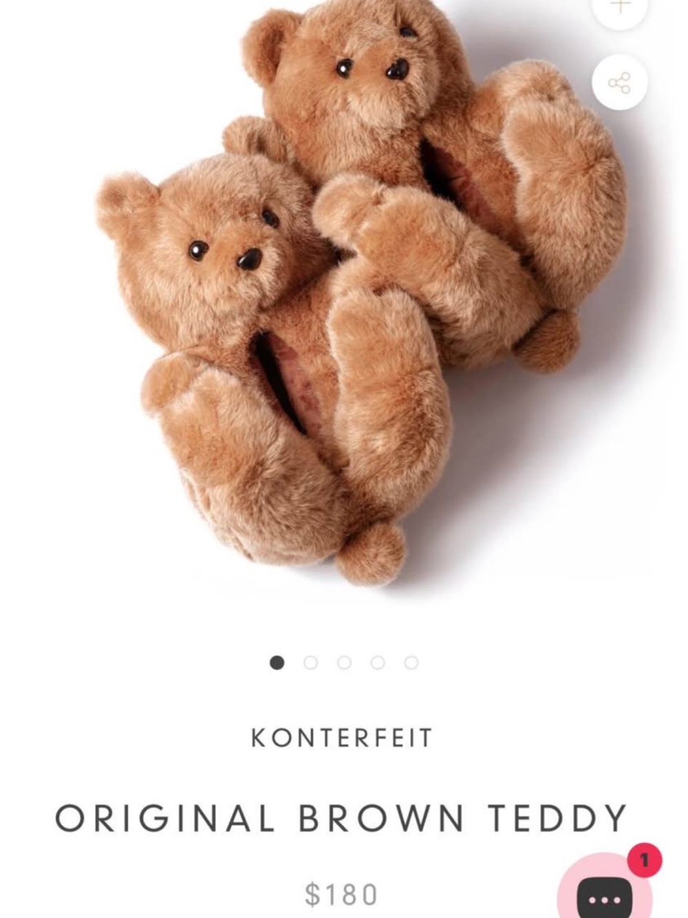 Brown Teddy Plush Slippers for Women